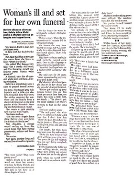 womans ill and set for her own funeral